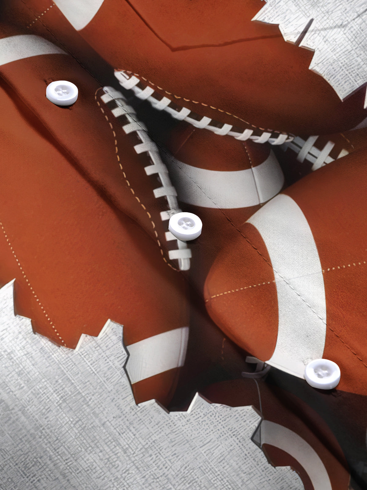 Football Print Men's Pocket Short Sleeve Shirts