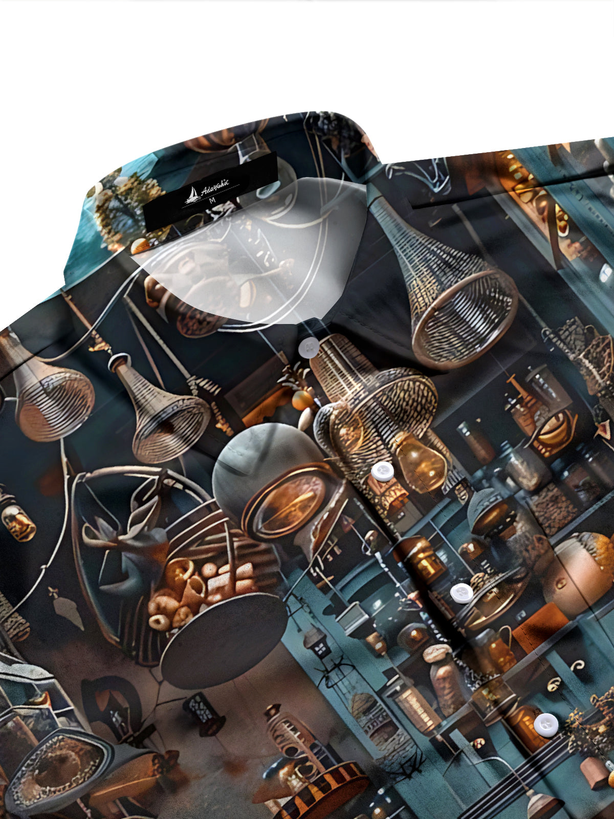 Vintage Print Men's Pocket Long Sleeve Shirts