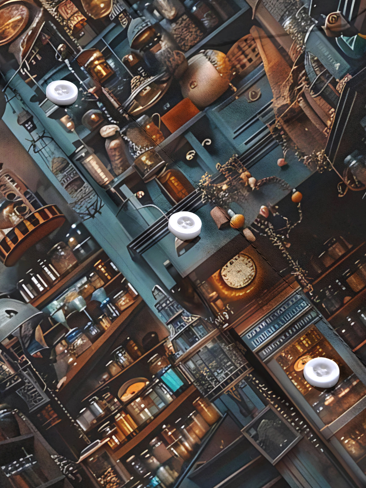 Vintage Print Men's Pocket Long Sleeve Shirts