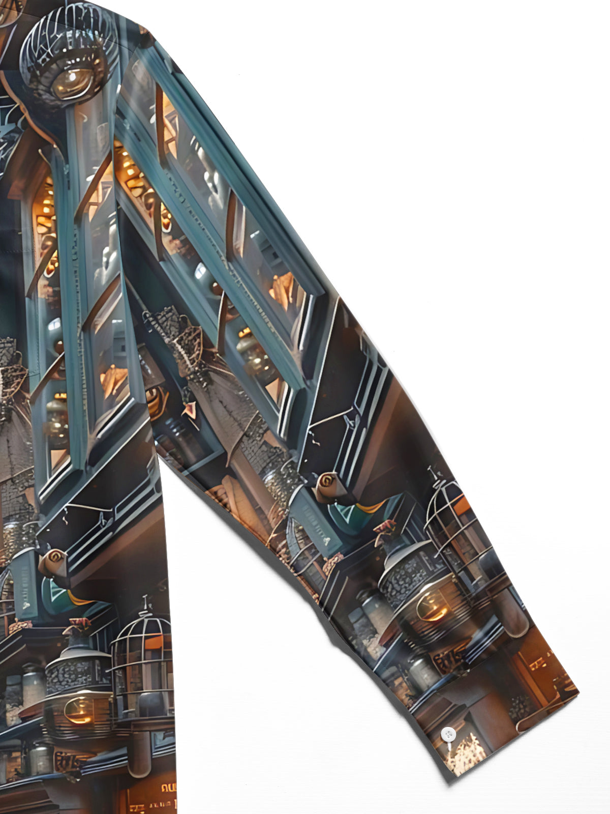 Vintage Print Men's Pocket Long Sleeve Shirts