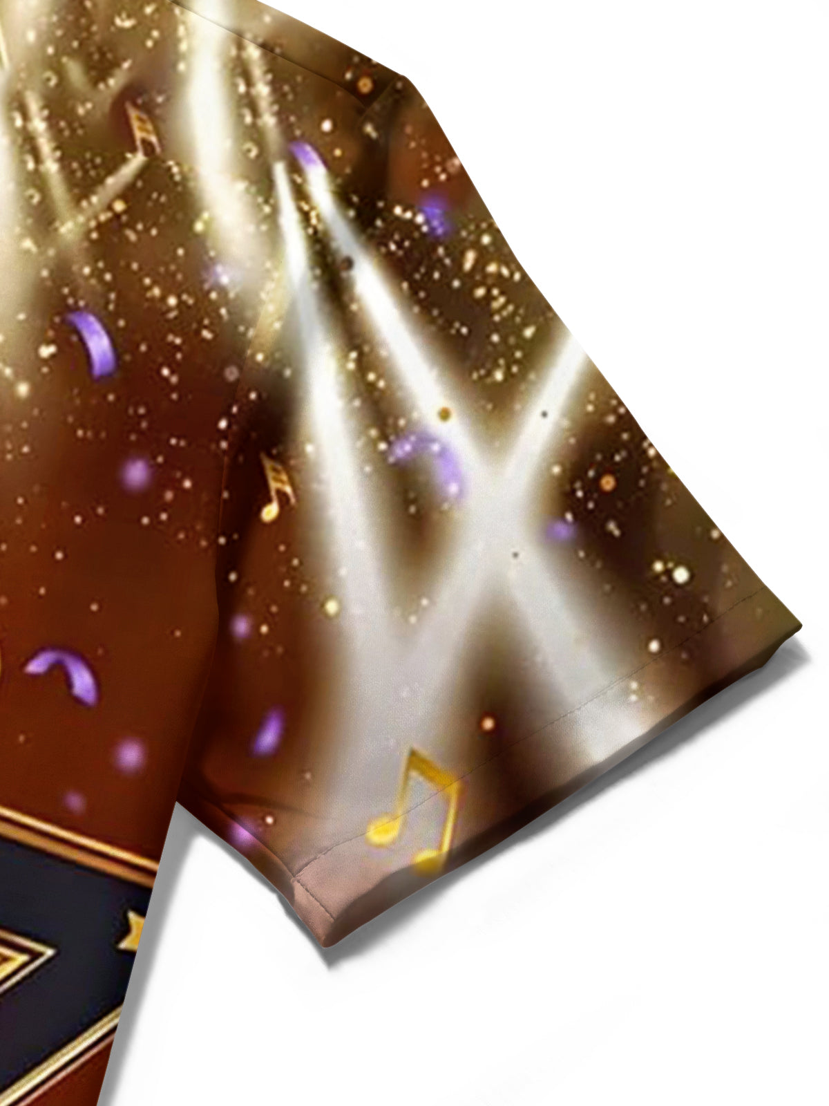 Music Stage Print Men's Pocket Short Sleeve Shirts