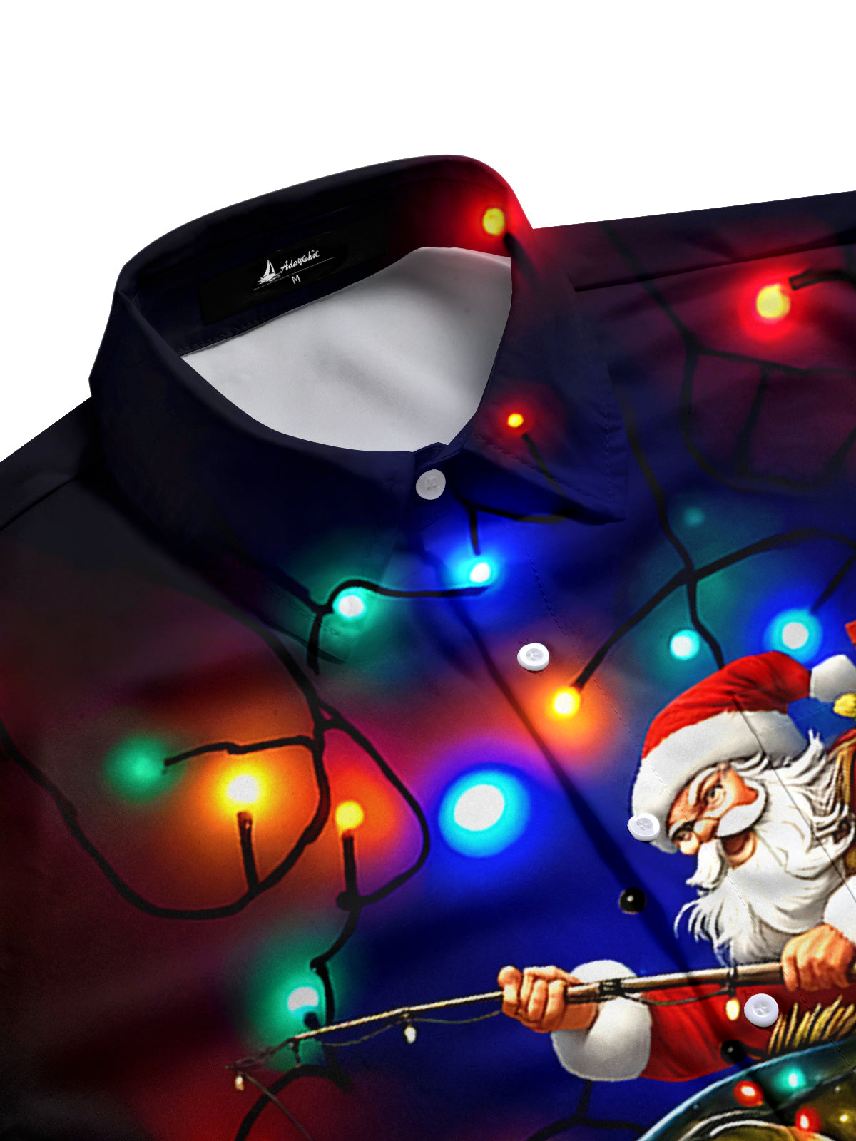 Santa Claus Fish Men's Pocket Short Sleeve Shirts