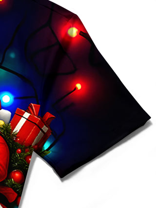 men's Christmas shirt close-up short sleeve