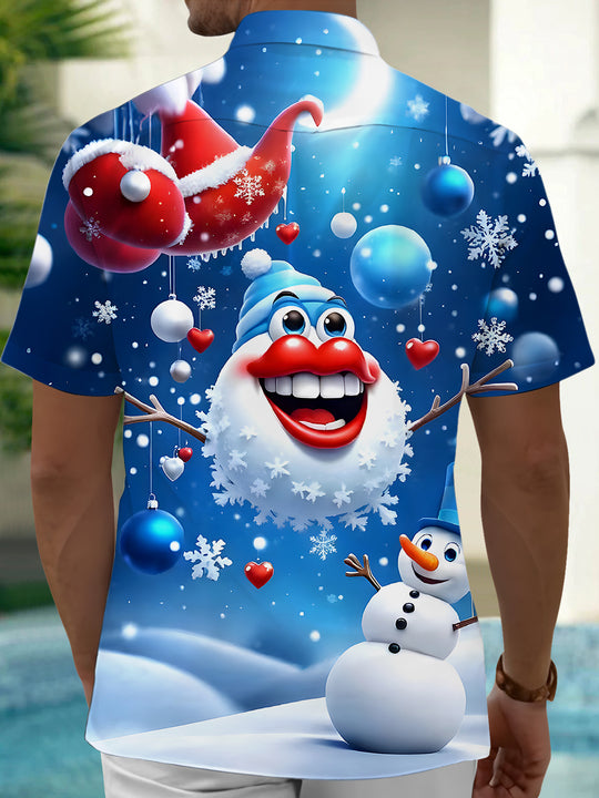 men's holiday shirt back view