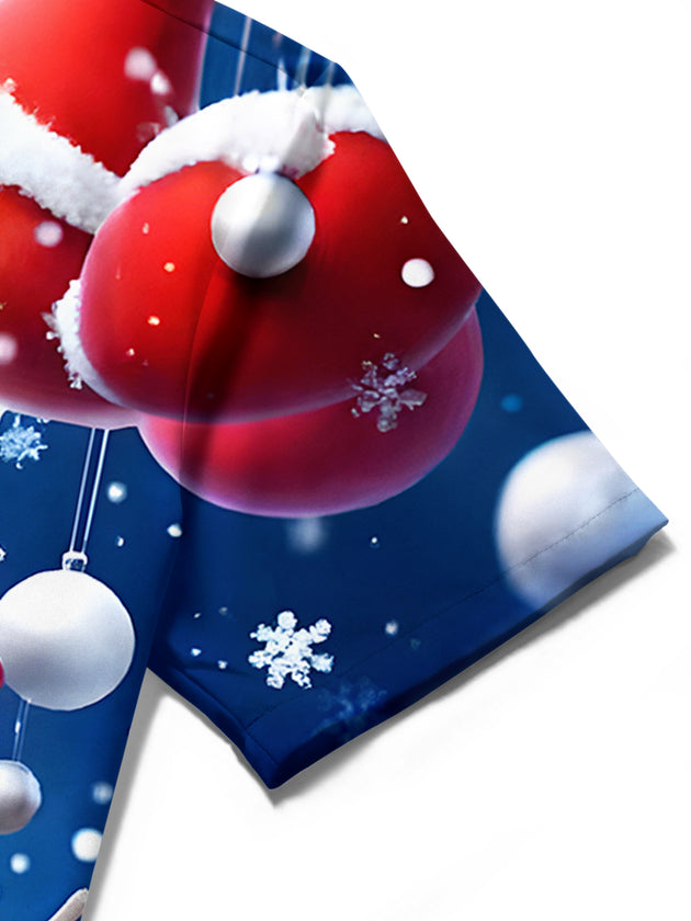 men's Christmas shirt close-up short sleeve