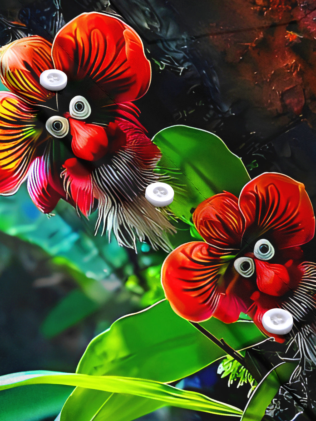 Funny Floral Men's Pocket Short Sleeve Shirts