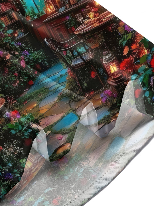 men's green floral shirt summer vacation