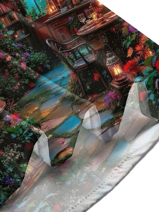 men's green floral shirt summer vacation