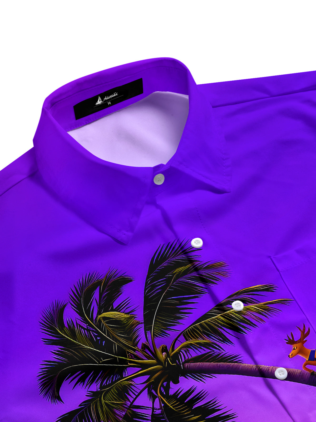 Santa Claus Coconut Tree Men's Pocket Short Sleeve Shirts