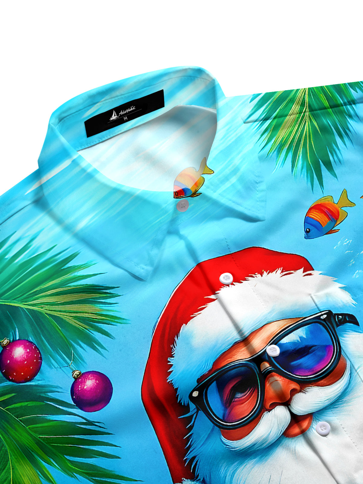 Santa Claus Ocean World Men's Pocket Short Sleeve Shirts