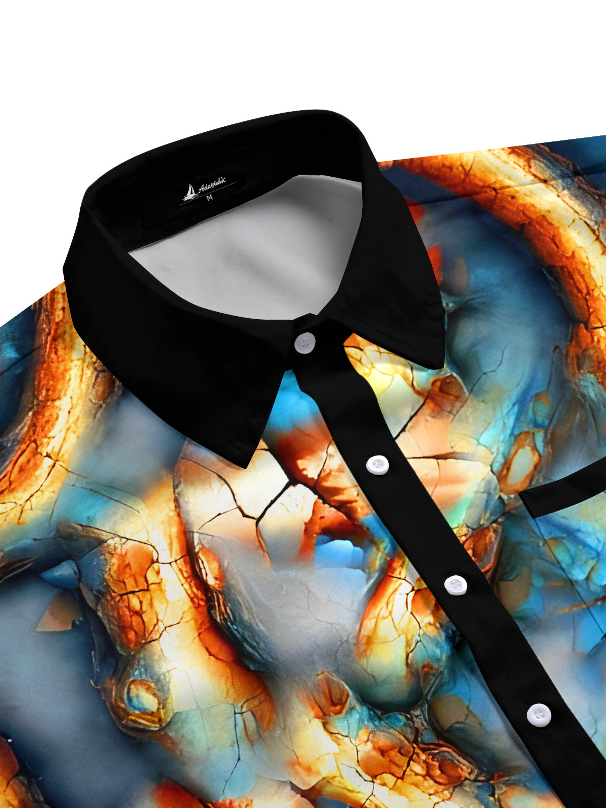 Abstract Crack Men's Pocket Short Sleeve Shirts