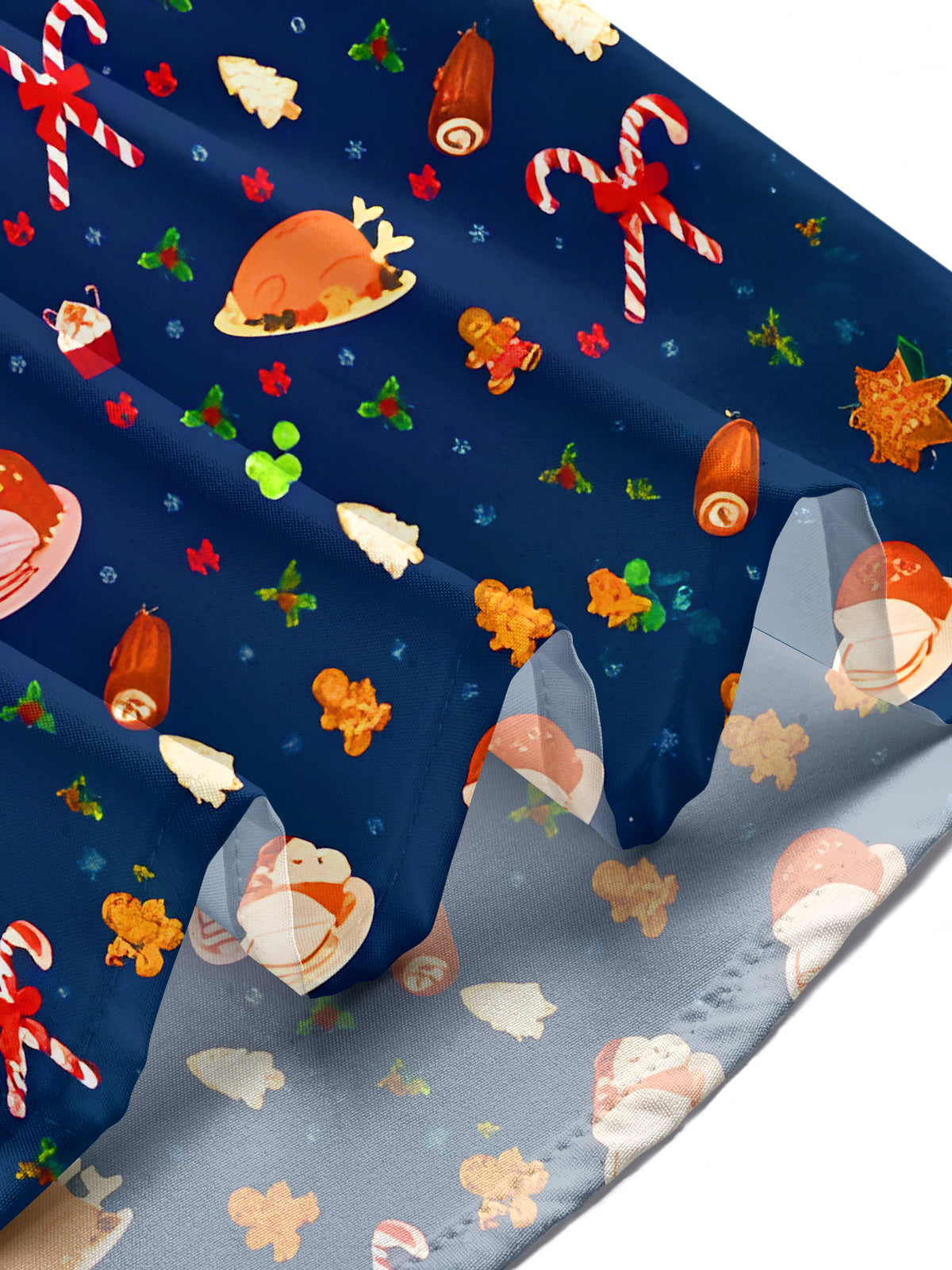 Fun Christmas Turkey Gingerbread Man Xmas Men's Pocket Long Sleeve Shirts