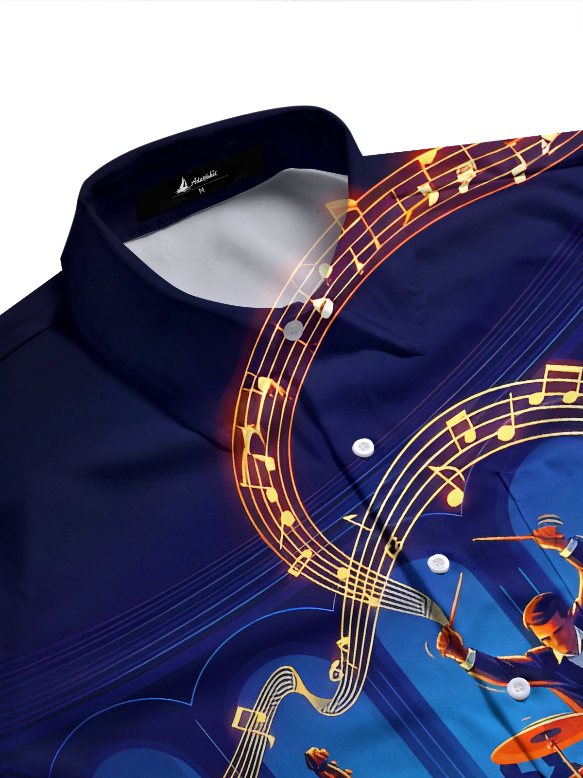 Music Instrument Note Concert Men's Pocket Long Sleeve Shirts