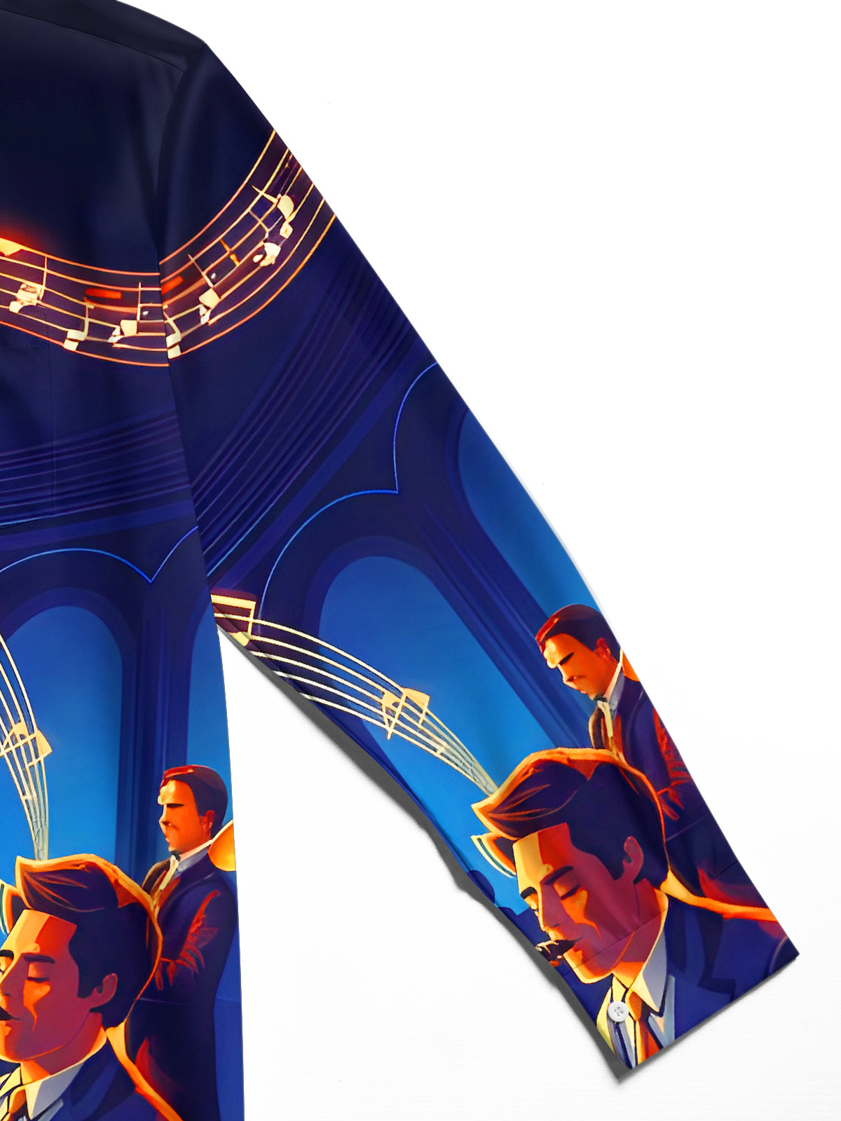 Music Instrument Note Concert Men's Pocket Long Sleeve Shirts