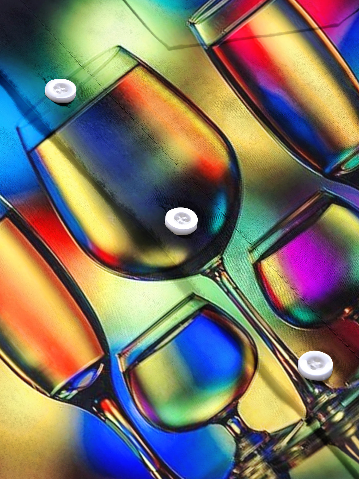 Gradient Champagne Print Men's Pocket Short Sleeve Shirts