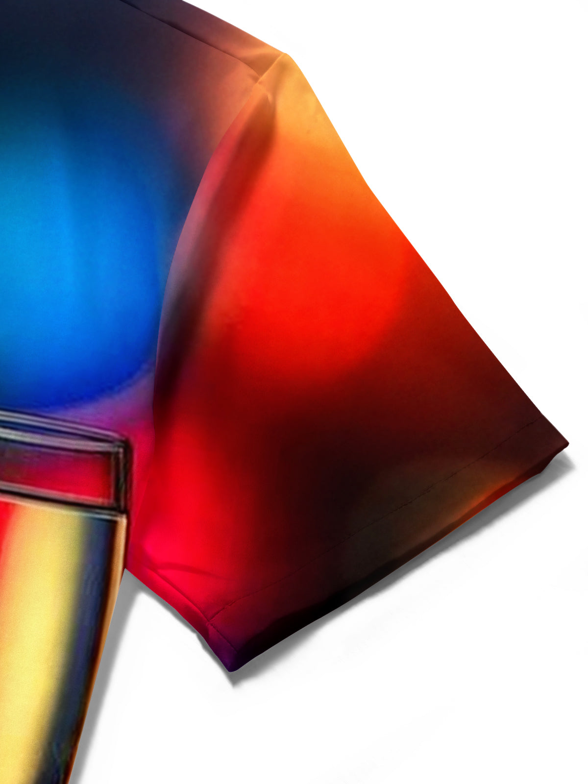 Gradient Champagne Print Men's Pocket Short Sleeve Shirts