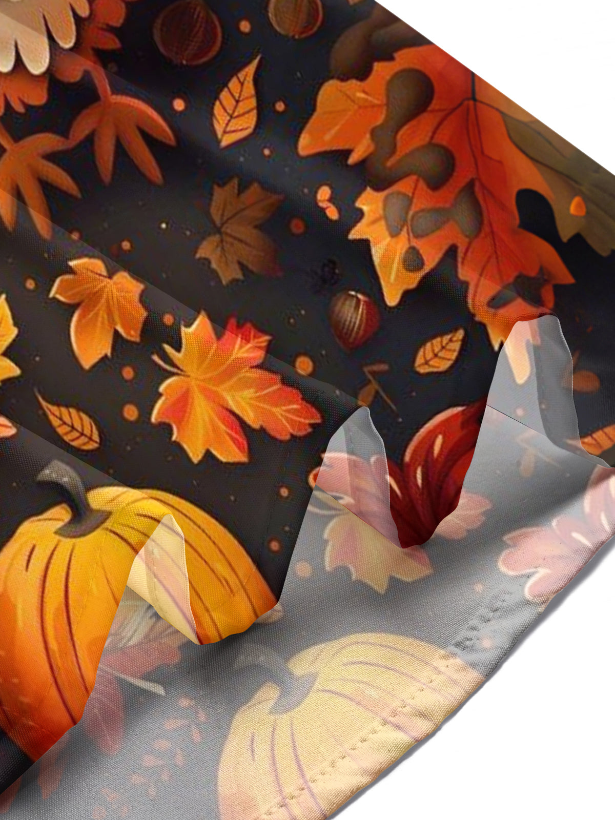 Thanksgiving Turkey Leaf Print Men's Pocket Short Sleeve Shirts