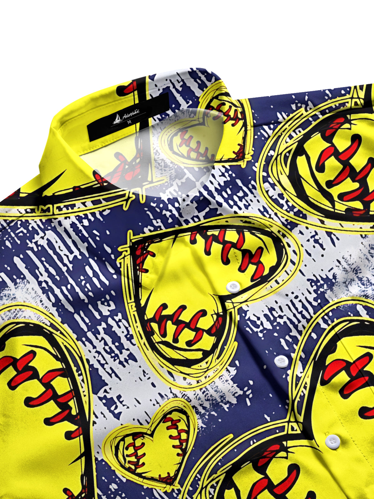 Softball Print Men's Pocket Short Sleeve Shirts