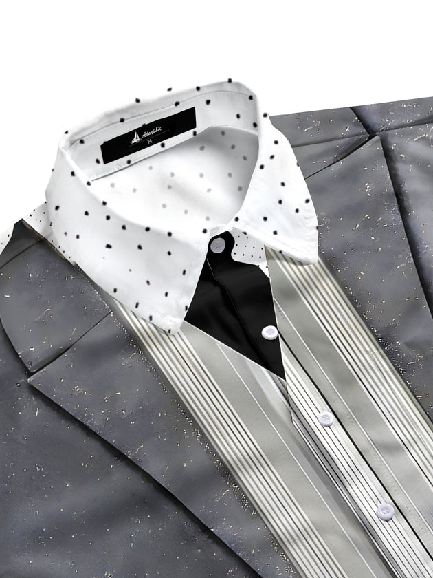 Men's funny Christmas print short sleeve shirt back view