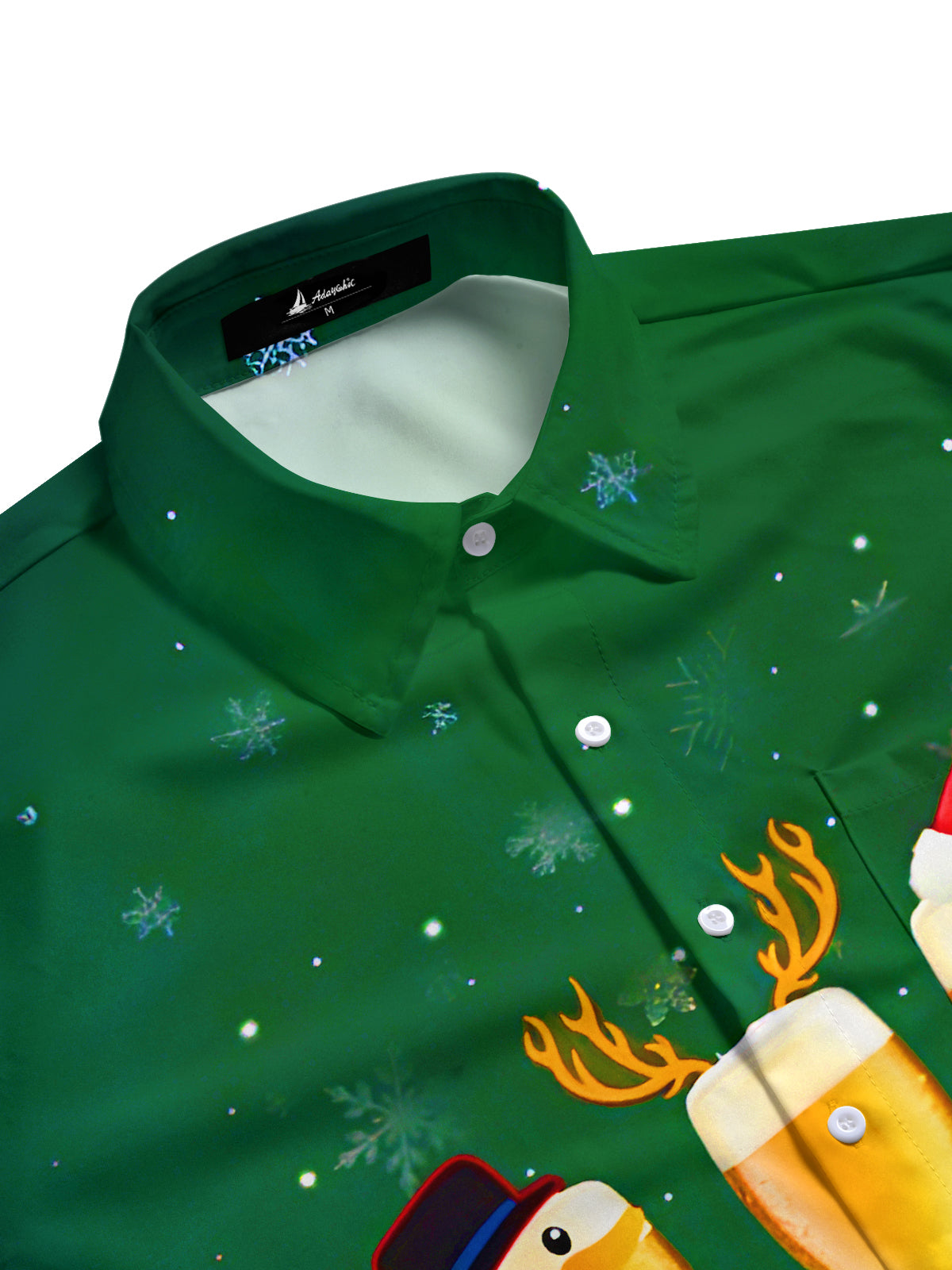 Fun Christmas Beer Xmas Men's Pocket Short Sleeve Shirts