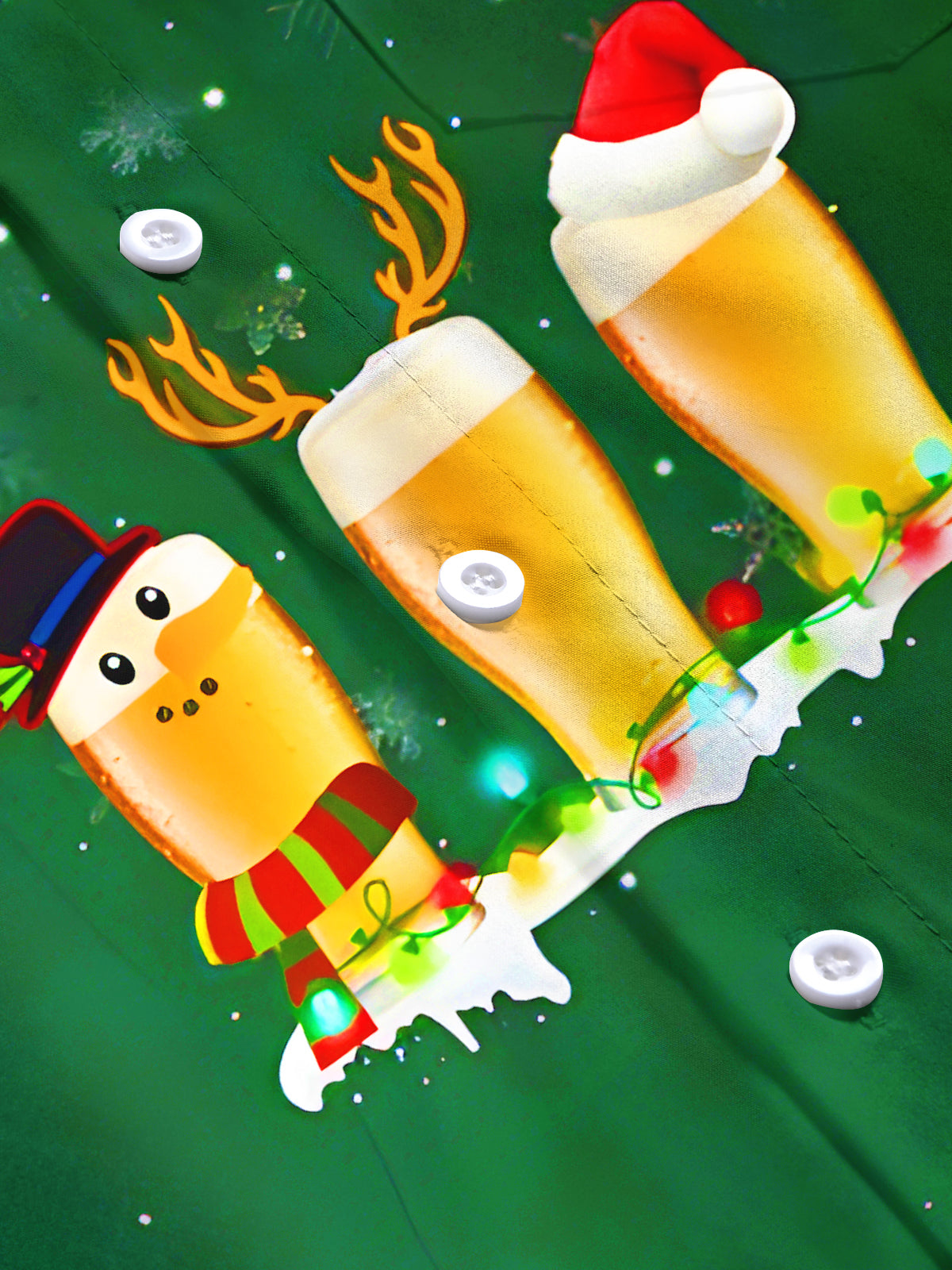 Fun Christmas Beer Xmas Men's Pocket Short Sleeve Shirts