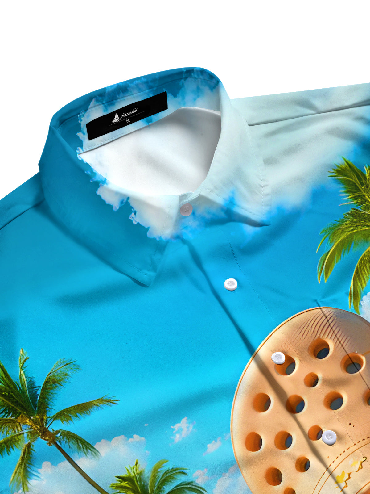 Fun Hawaiian Coconut Tree Clogs Men's Pocket Short Sleeve Shirts