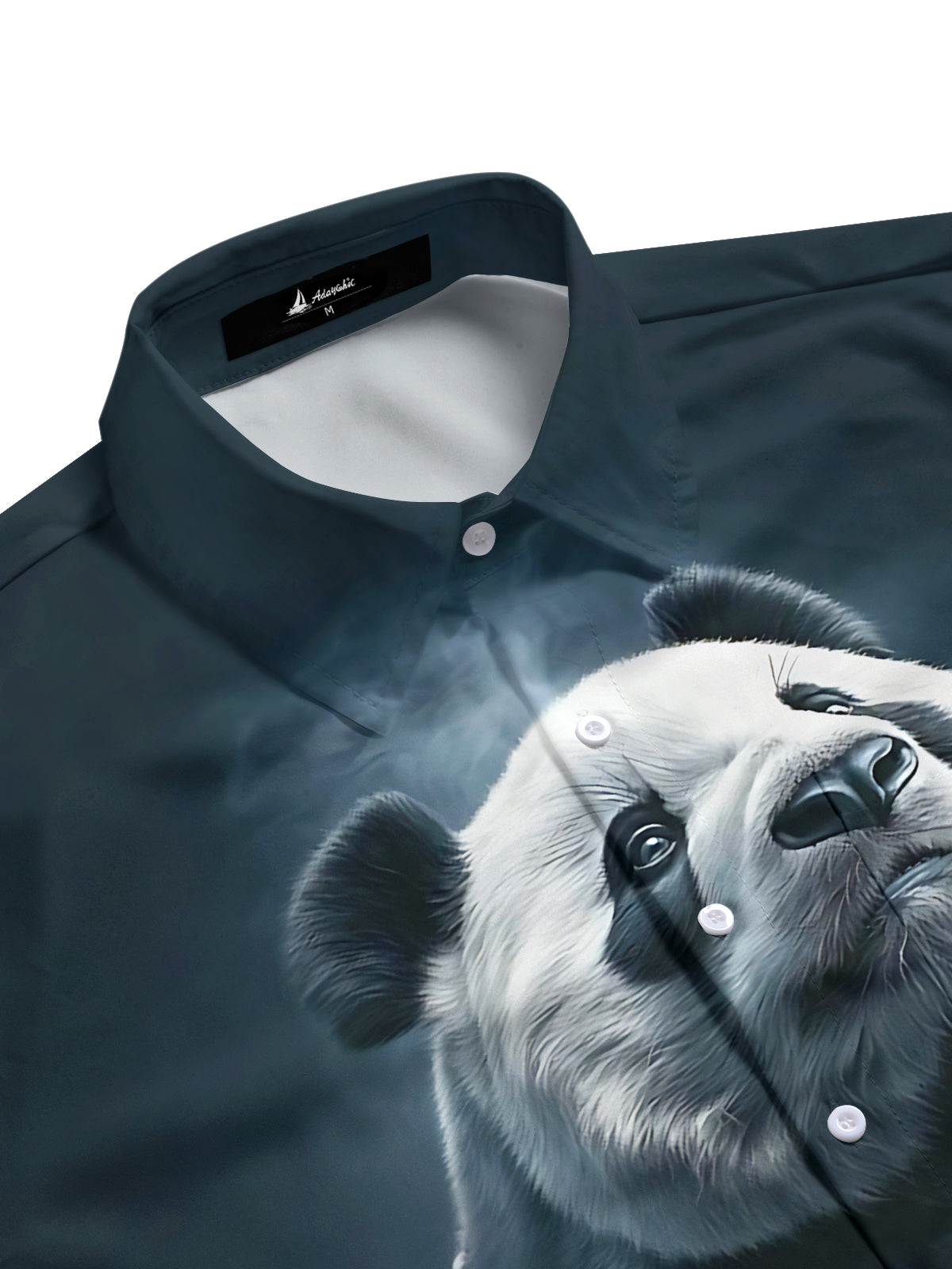 Panda Print Men's Pocket Short Sleeve Shirts