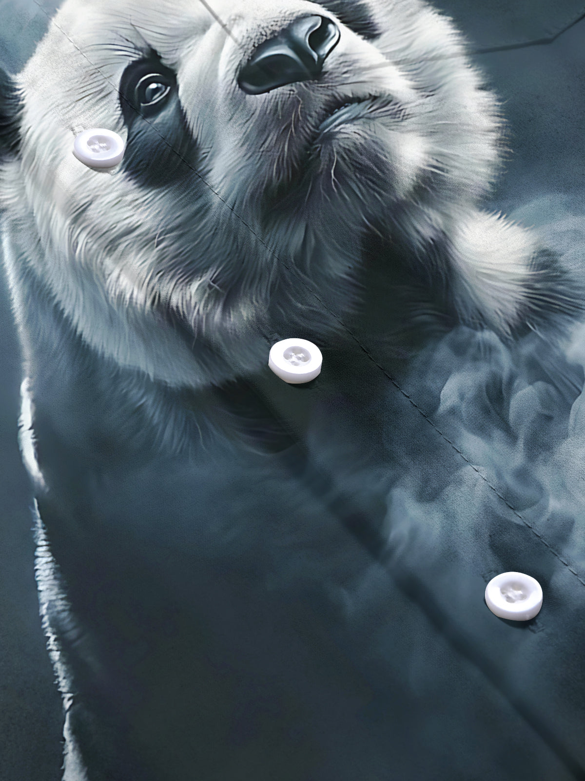 Panda Print Men's Pocket Short Sleeve Shirts