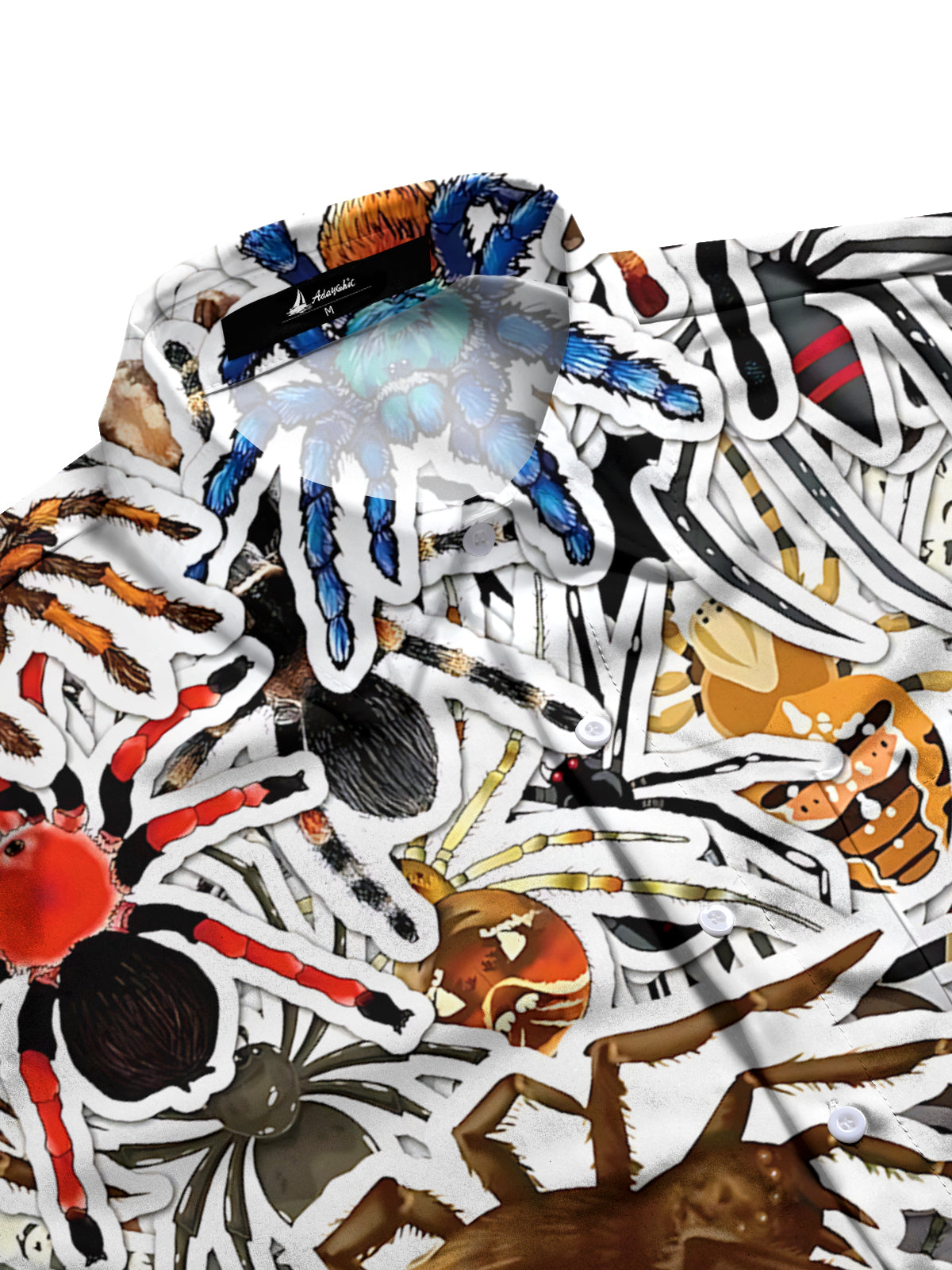 Spider Print Men's Pocket Short Sleeve Shirts