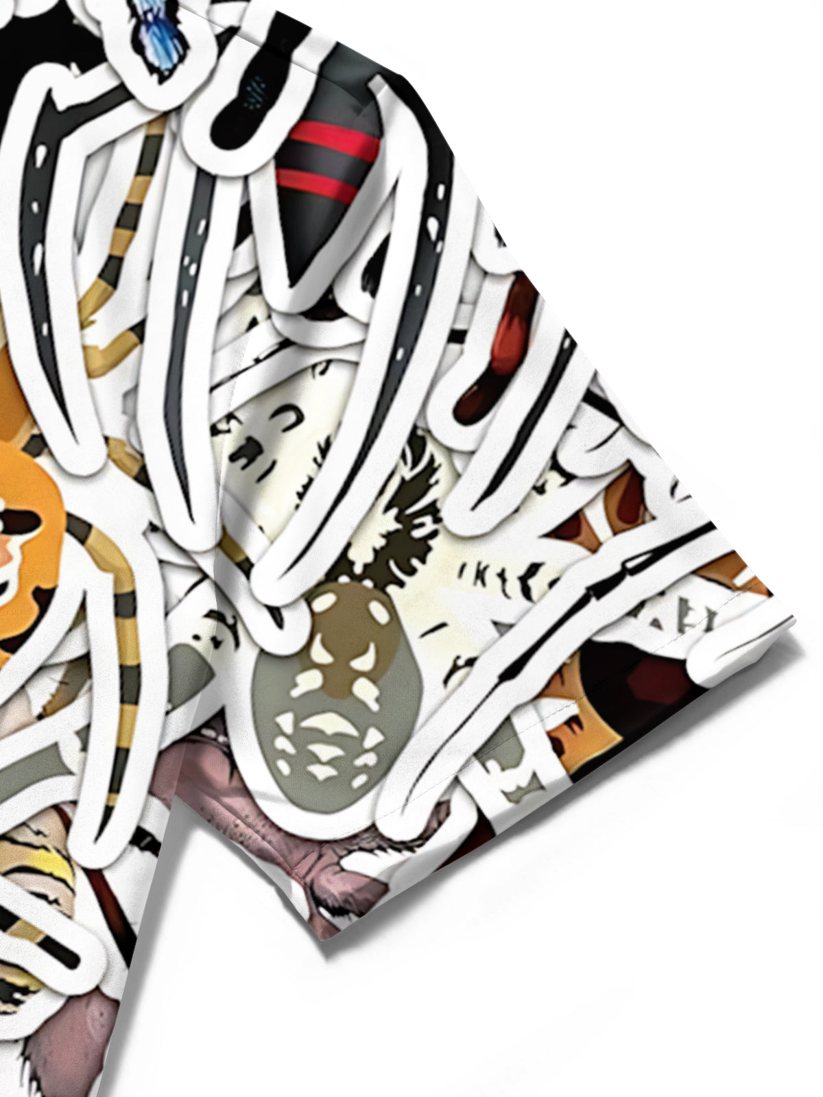 Spider Print Men's Pocket Short Sleeve Shirts