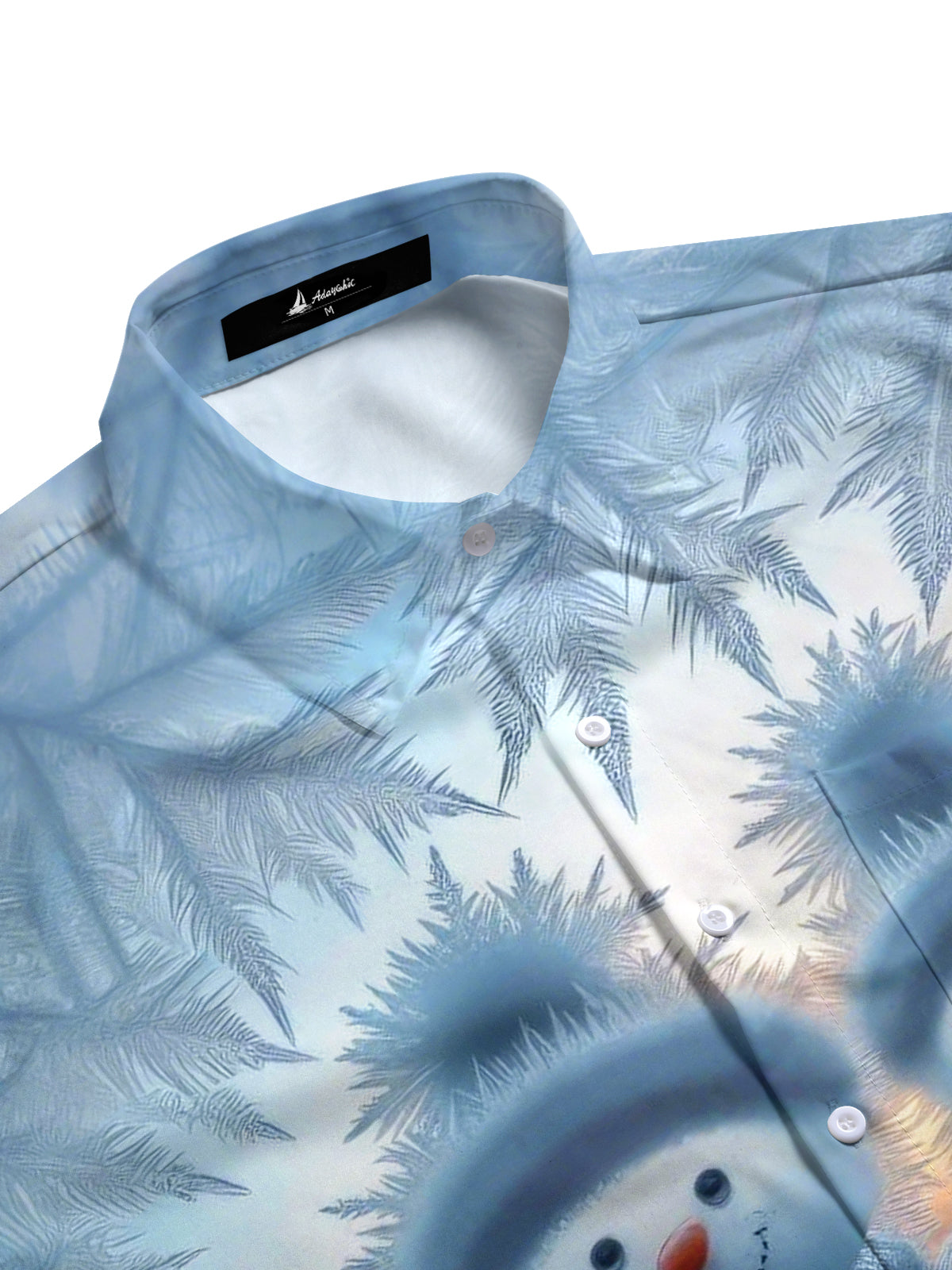 Snowman Print Men's Pocket Short Sleeve Shirts