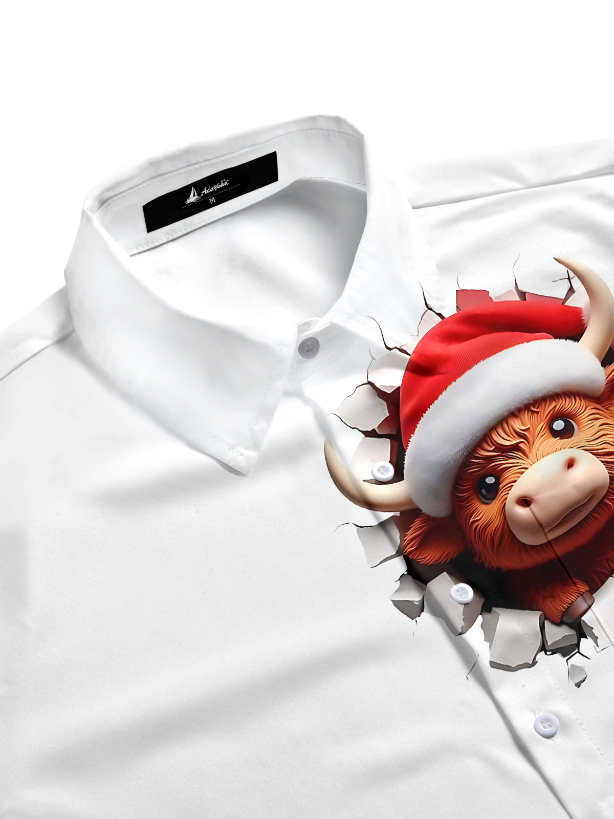Christmas Cow Print Men's Pocket Short Sleeve Shirts