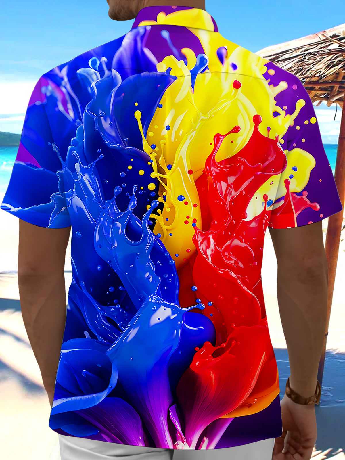 Abstract Men's Pocket Short Sleeve Shirts