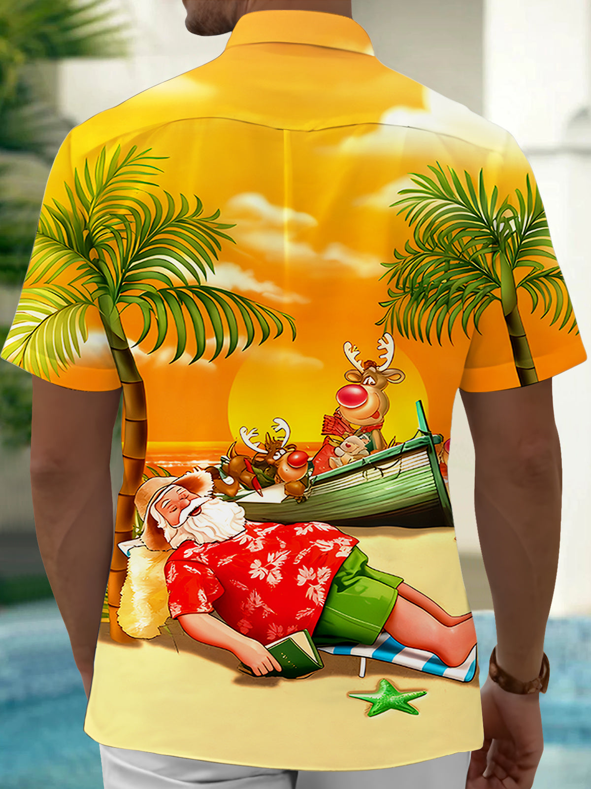 Santa Claus Men's Pocket Short Sleeve Shirts