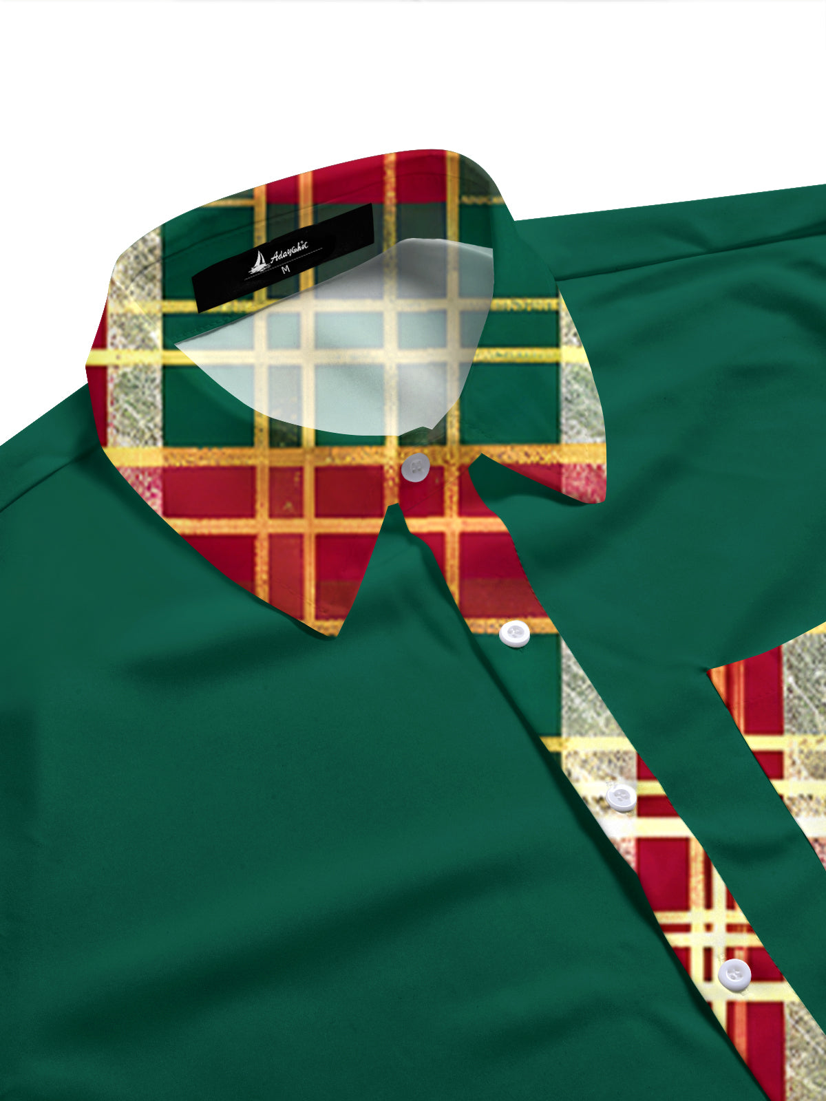 Christmas Grid Men's Pocket Long Sleeve Shirts