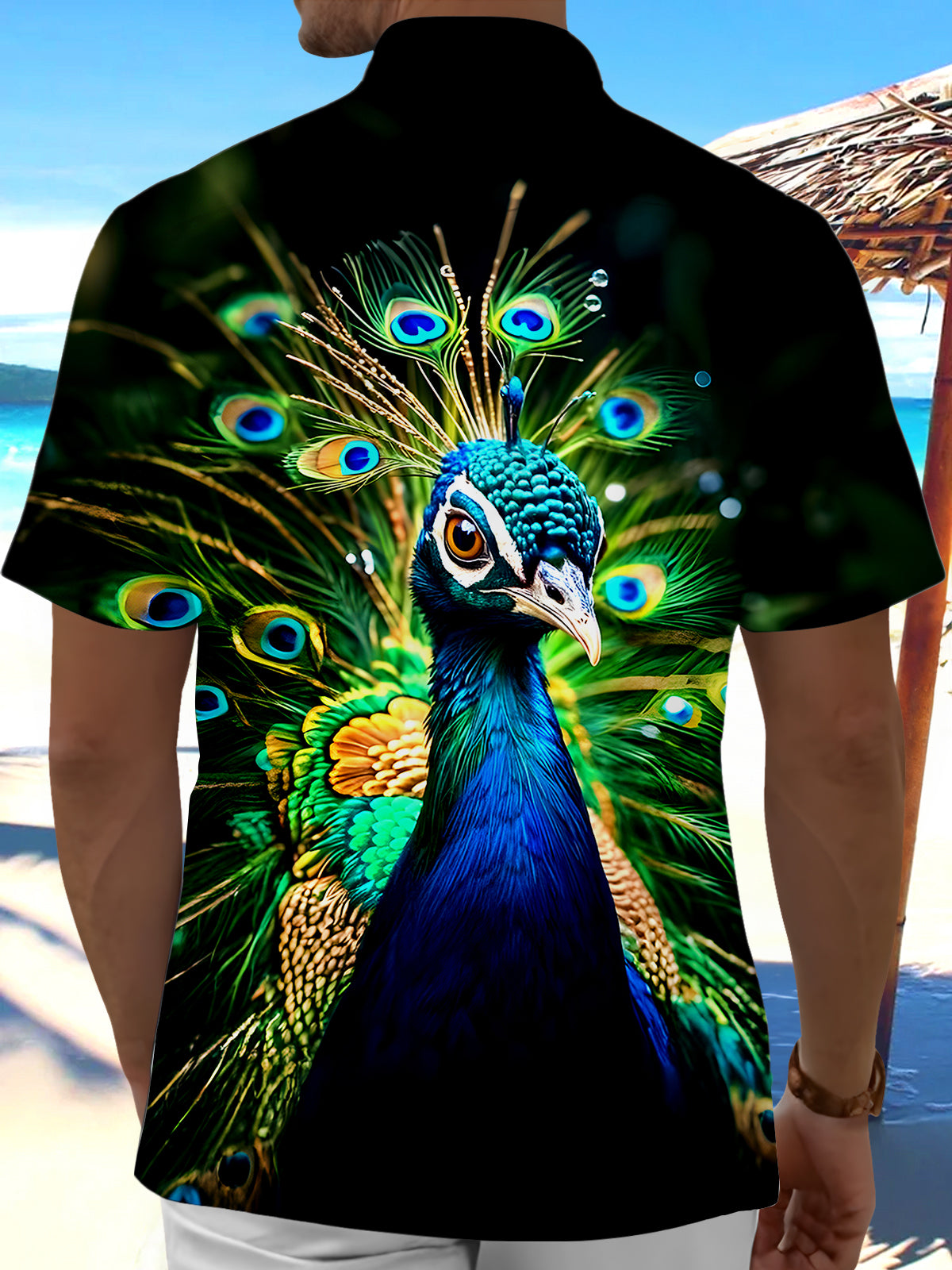 Peacock Men's Pocket Short Sleeve Shirts