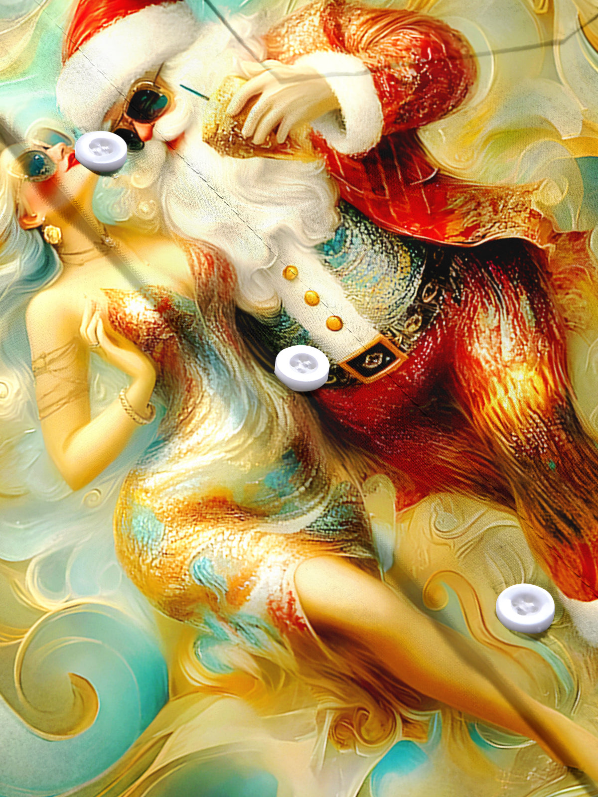 Santa Claus Dances Men's Pocket Short Sleeve Shirts