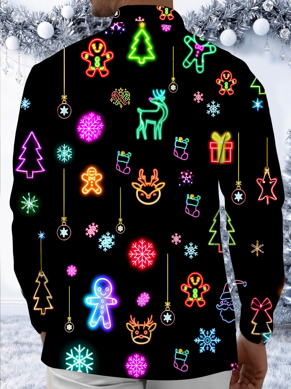 Christmas Men's Pocket Long Sleeve Shirts