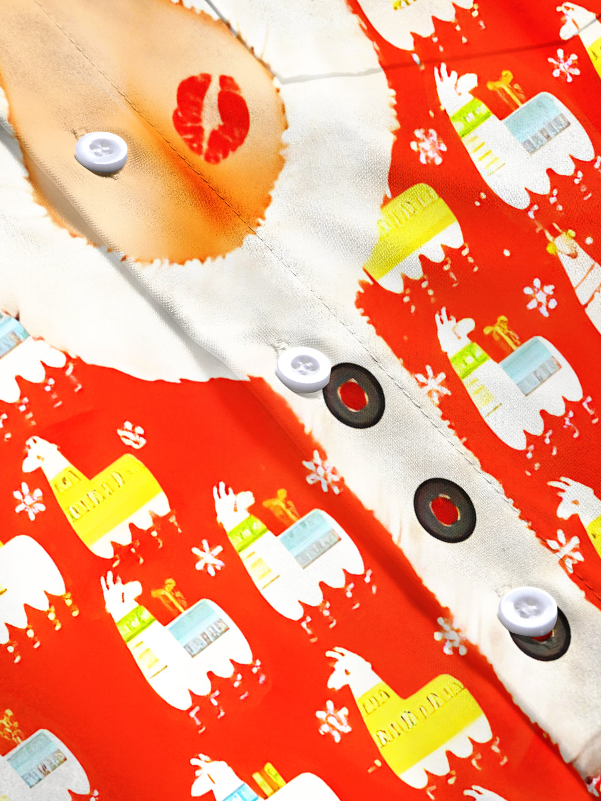 Fun Christmas Alpaca Xmas Men's Pocket Short Sleeve Shirts