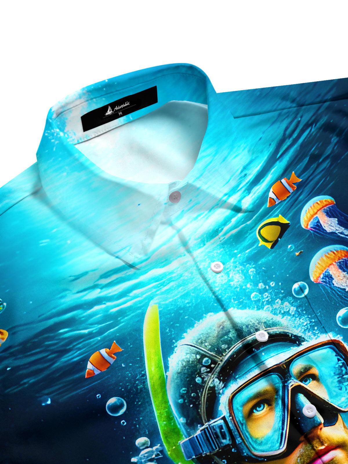 Diver Deep Sea Exploration Men's Pocket Short Sleeve Shirts