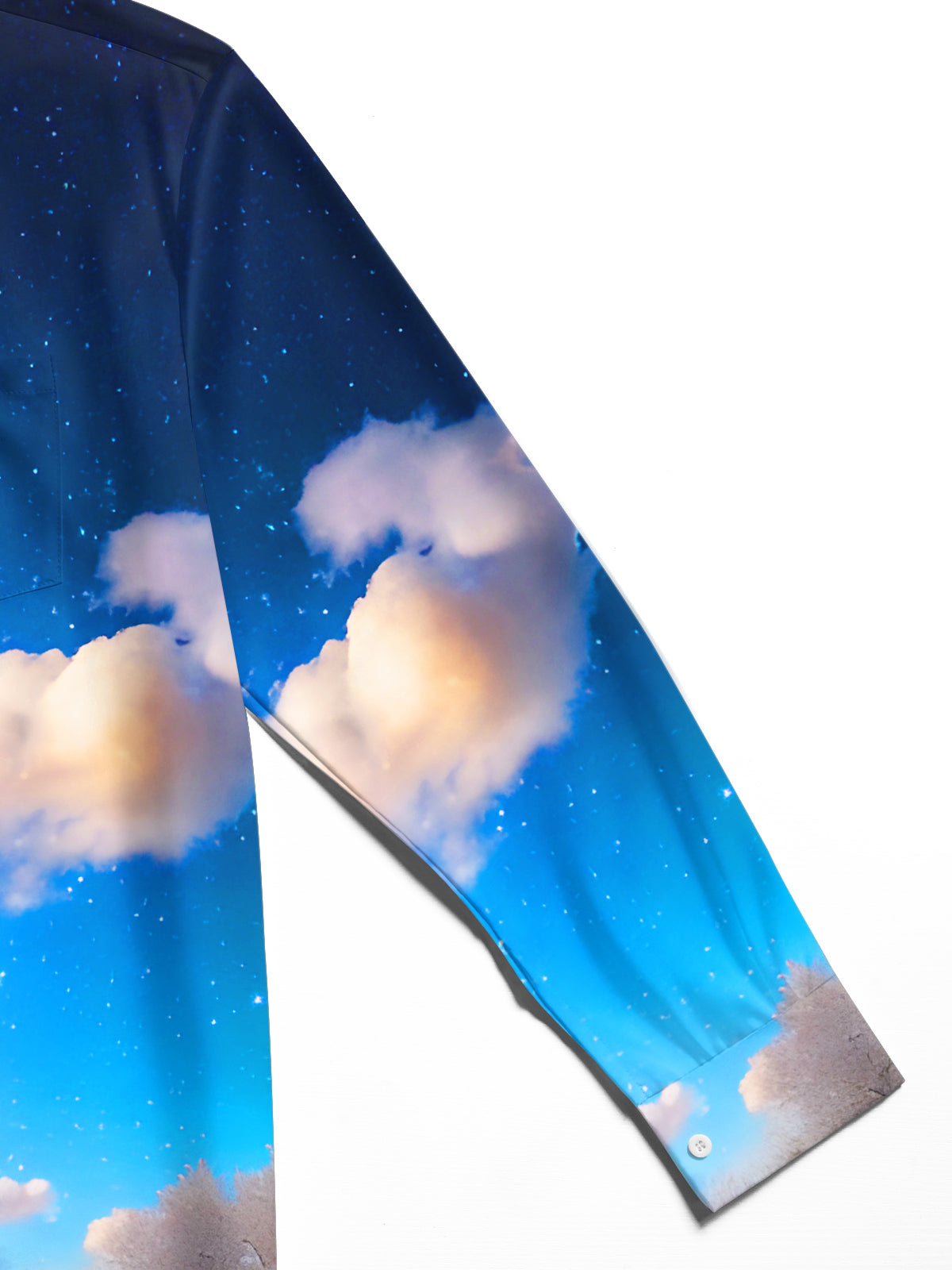 Fun Snow Scarf Eiffel Tower Men's Pocket Long Sleeve Shirts