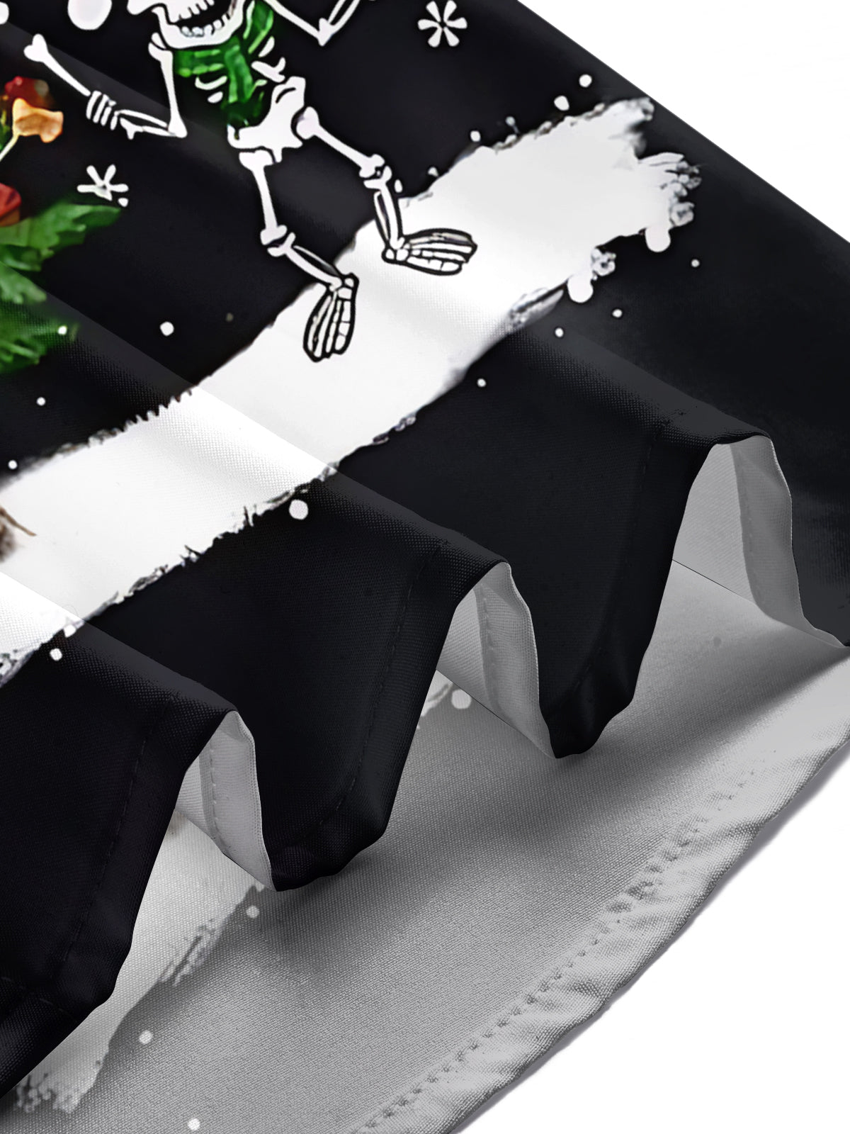 Skull Christmas Tree Print Men's Pocket Short Sleeve Shirts