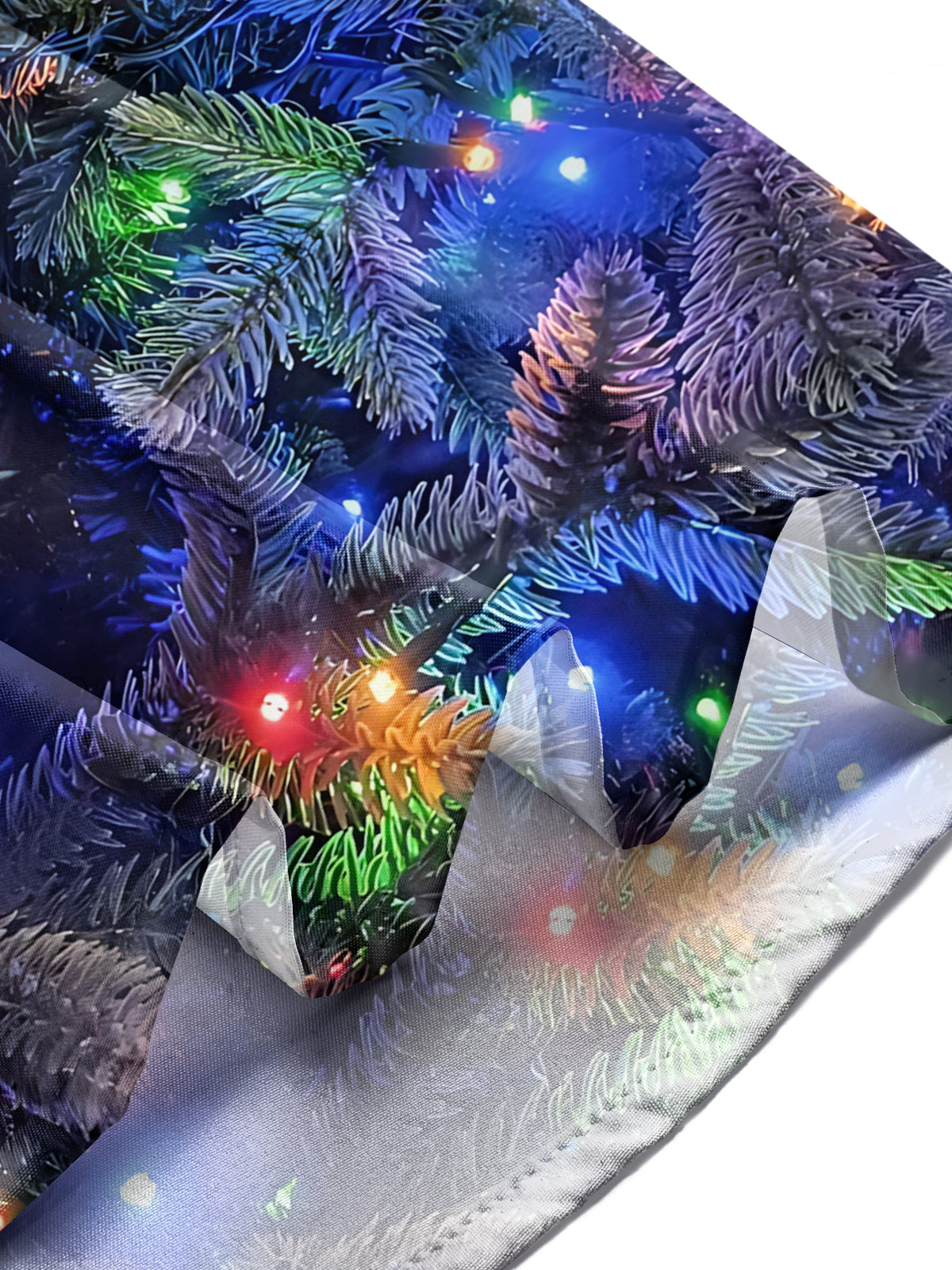 Christmas Tree Lights Print Men's Pocket Short Sleeve Shirts