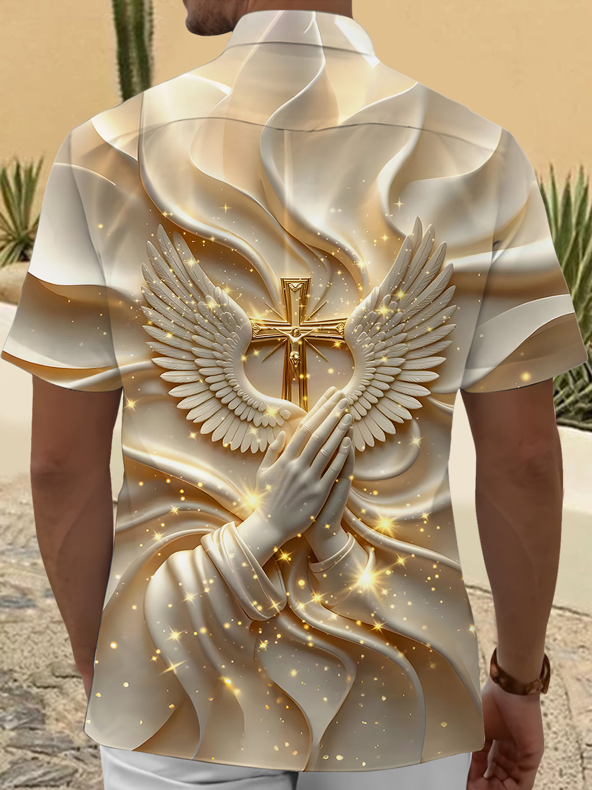 Religion Wings Men's Pocket Short Sleeve Shirts