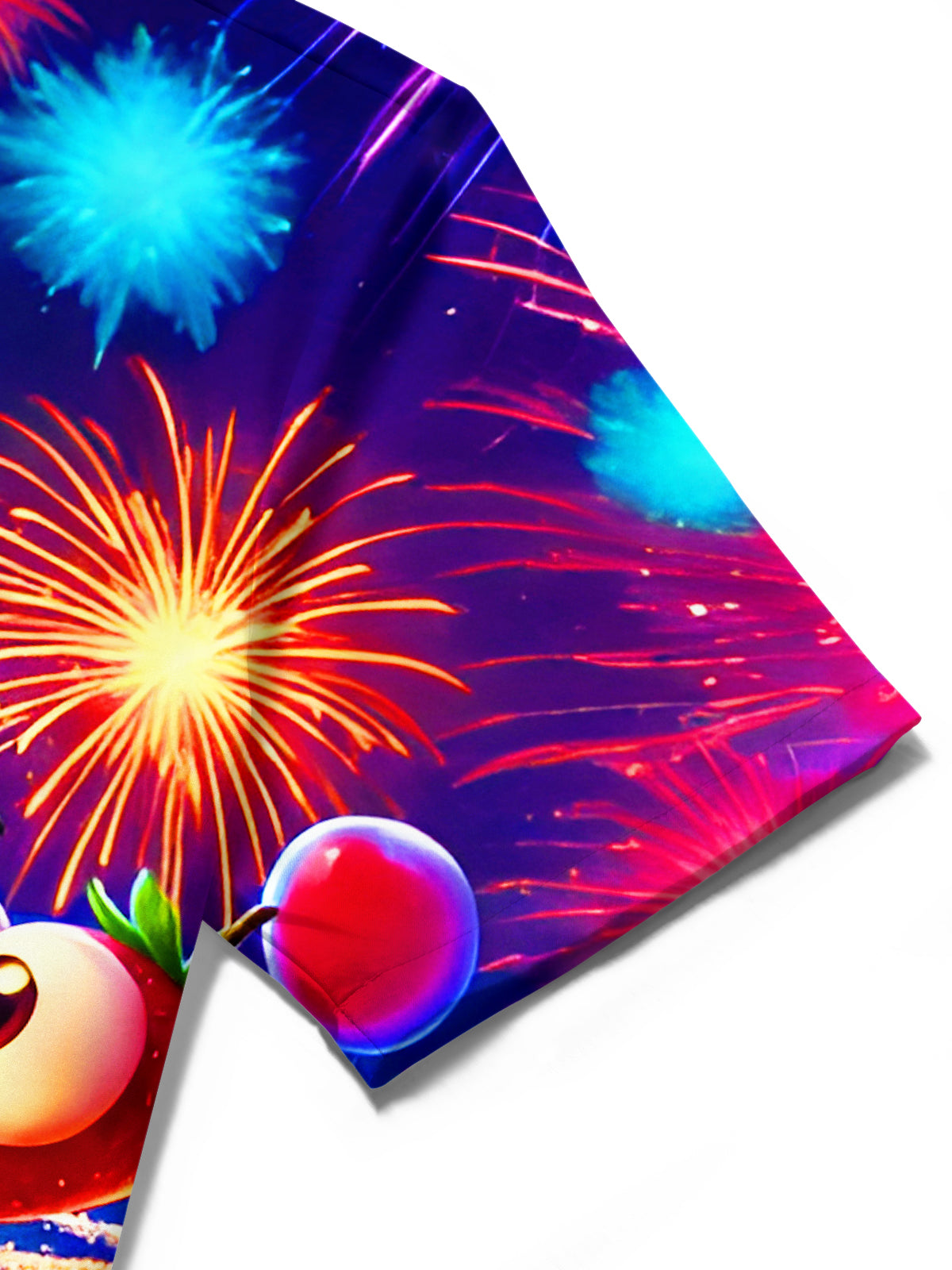 Fun Festive Eye Cocktail Fireworks Men's Pocket Short Sleeve Shirts