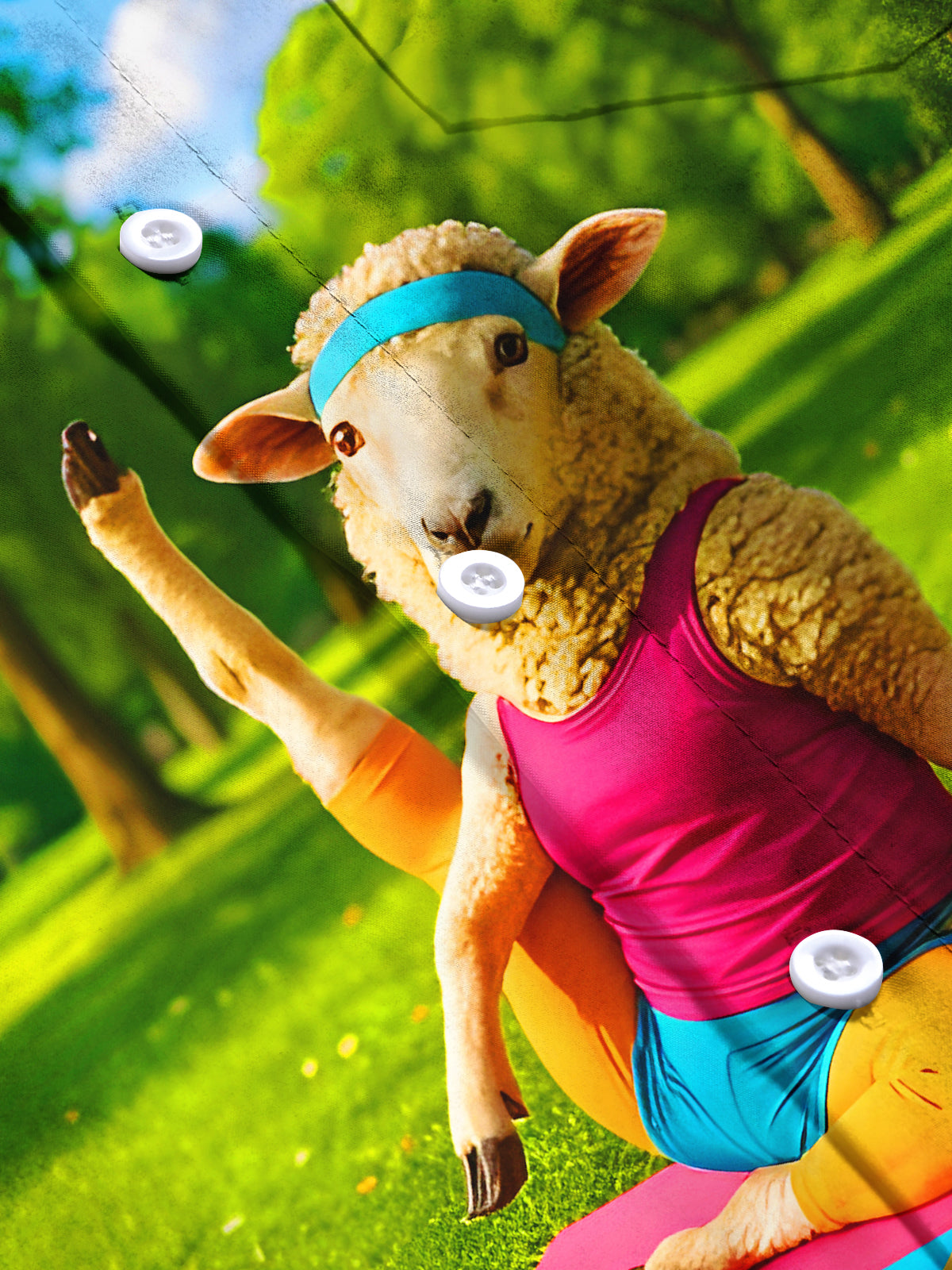 Fun Yoga Stretching Sheep Men's Pocket Short Sleeve Shirts