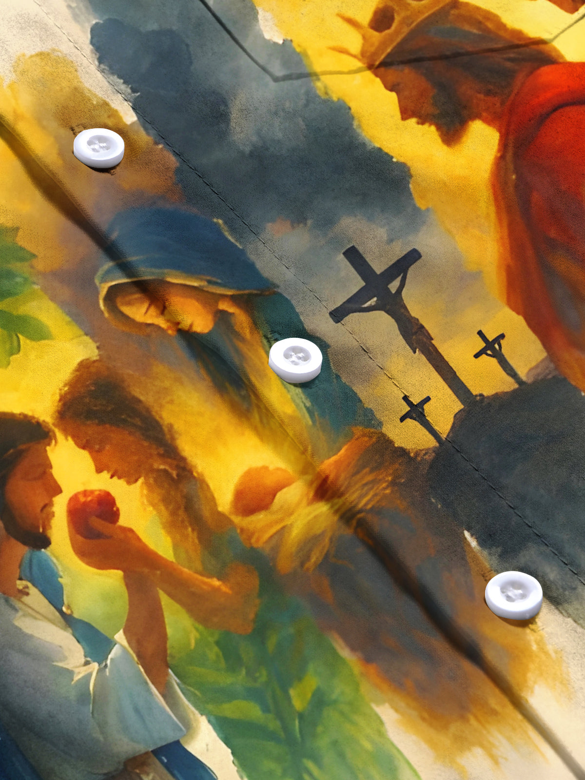 Art Jesus Religion Men's Pocket Short Sleeve Shirts