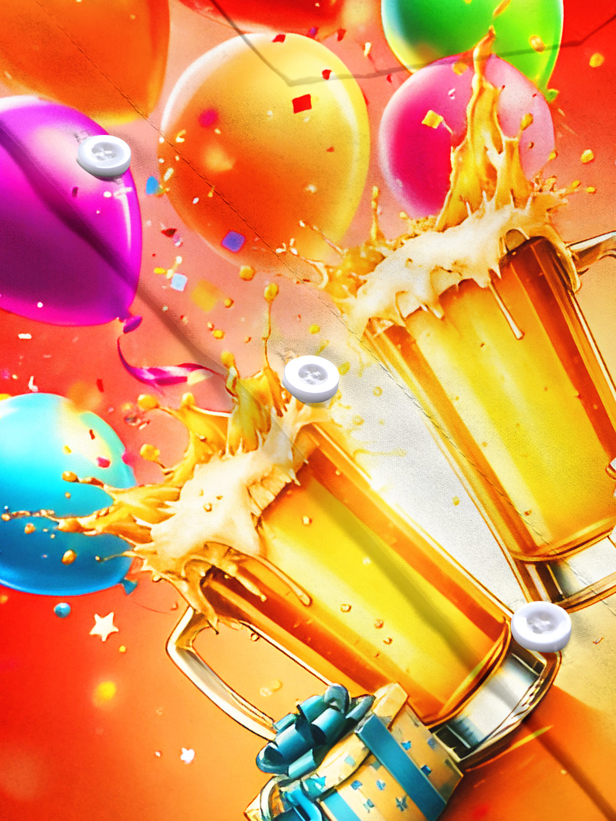 Fun Festival Celebrations Beer Toasts Balloons Gifts Men's Pocket Short Sleeve Shirts