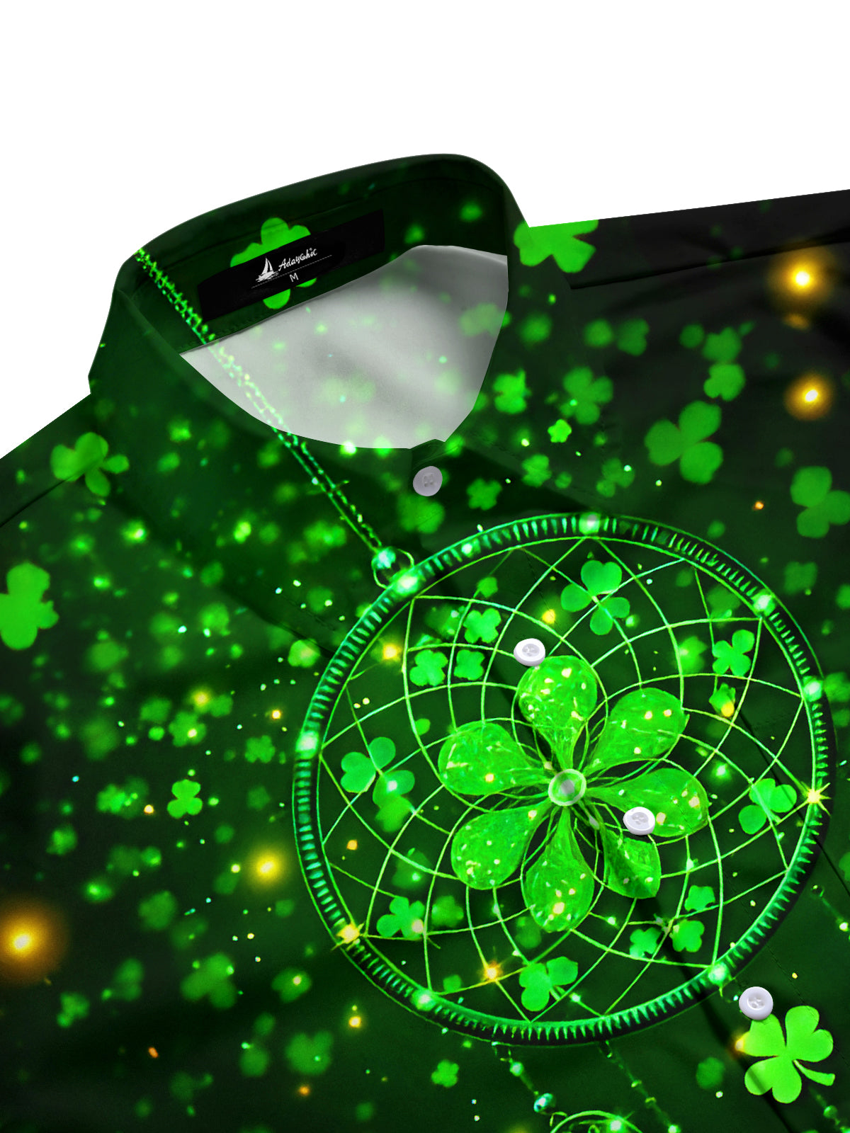 Lucky Four-Leaf Dreamcatcher Men's Pocket Short Sleeve Shirts