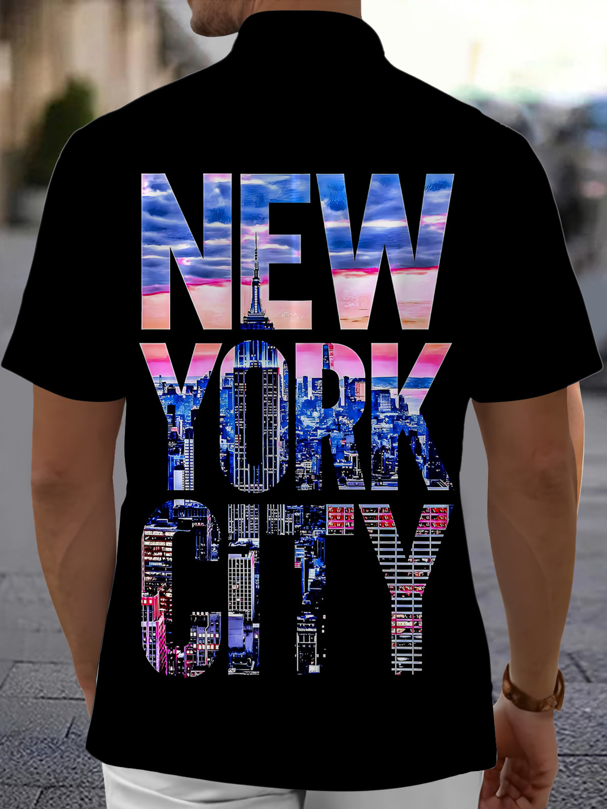 NEW YORK CITY Men's Pocket Short Sleeve Shirts
